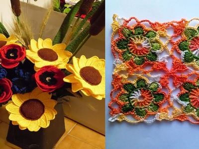 COMO TEJER FLORES Y CUADROS NUEVOS DISEÑOS EL PASO A PASO TEJIDOS A CROCHET Y GANCHILLO Nº 04