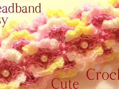 Como tejer diadema con Gancho Crochet en punto de flores en alto relieve