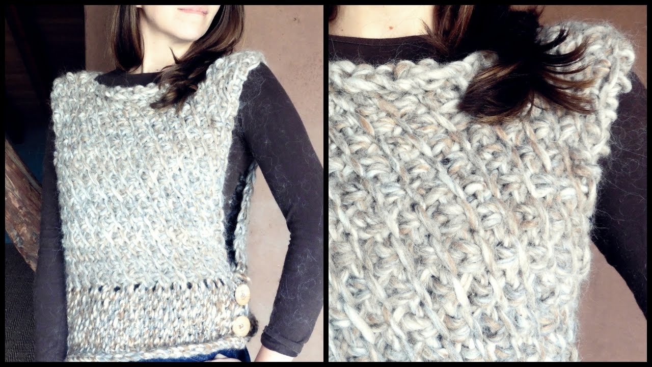 Cómo tejer un CHALECO a crochet en PUNTO TUNECINO diagonal | Ahuyama Crochet