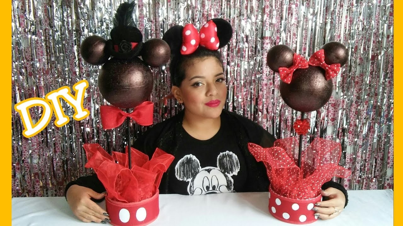 Centro de Mesa de Minnie y Mickey Mouse. DIY Minnie Mouse & Mickey Mouse Centerpieces