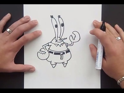 Como dibujar al Señor Cangrejo paso a paso 2 - Bob esponja | How to draw the Lord Crab 2
