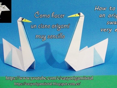Como hacer un cisne origami muy sencillo How to make a very easy origami swan