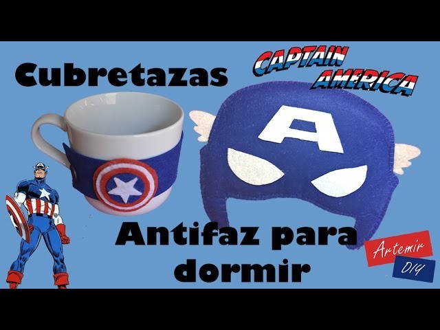 Antifaz para dormir y Cubretazas PLANTILLA GRATIS DIY Capitán America - Regalos originales