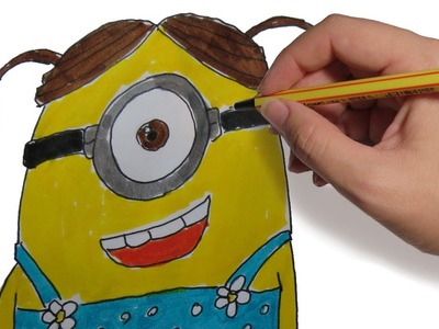 COMO DIBUJAR UN MINION: Mujer facil paso a paso