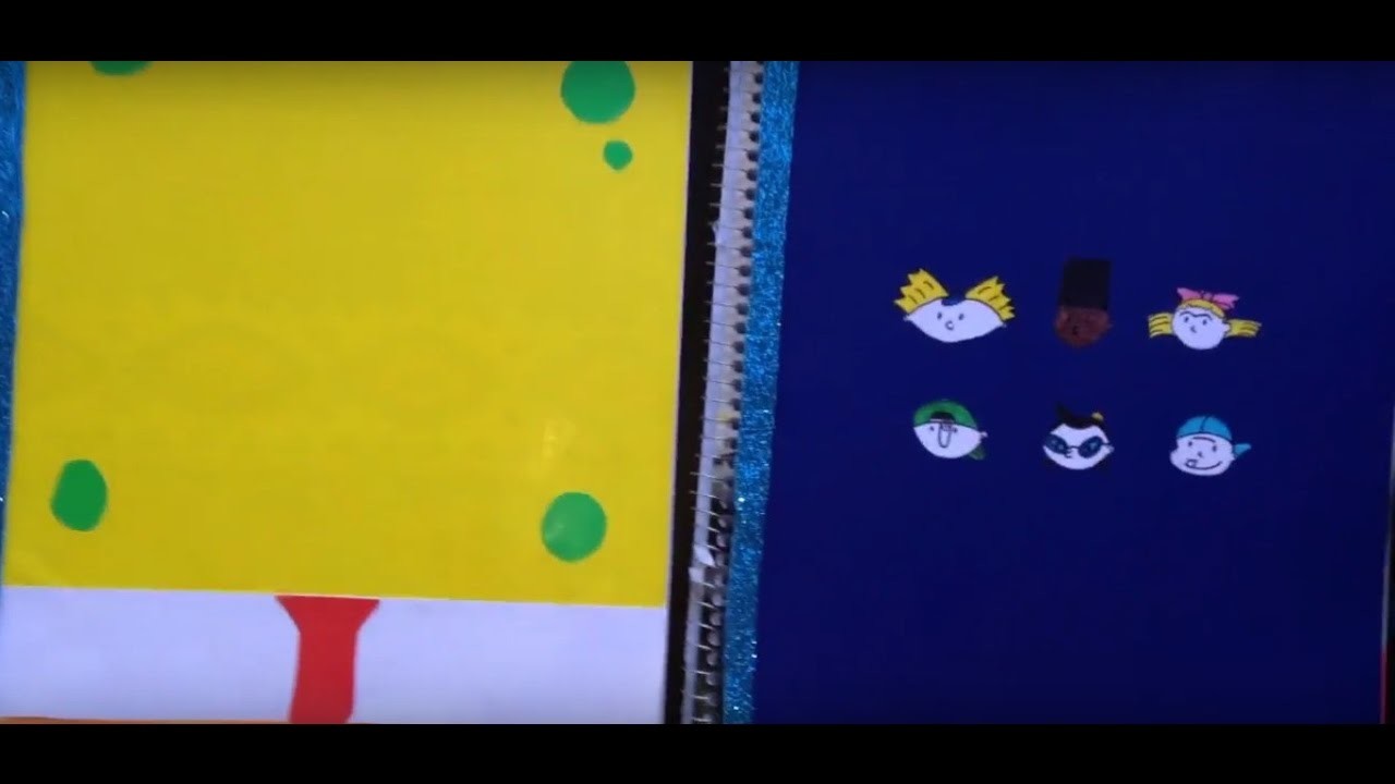 Decora tus cuadernos de forma minimalista DIY- Bob esponja y Hey Arnold