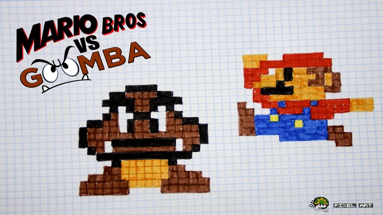 Pixel Art Mario Bros | Como Dibujar a Mario Bros | Como Dibujar a Goomba | Speed Art | By: TheNocs