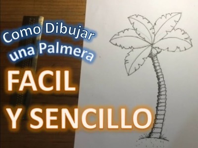 Como dibujar una Palmera a lápiz FÁCIL Y SENCILLO paso a paso Explicado