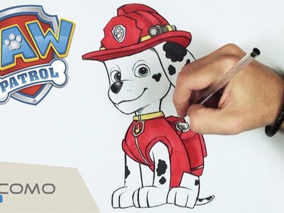 Cómo dibujar a Marshall de Patrulla Canina - Dibujos de Paw Patrol