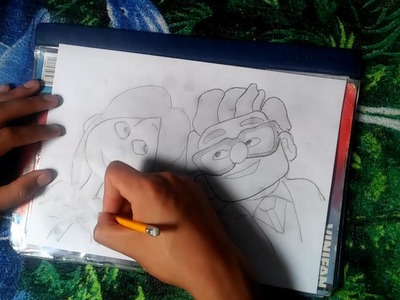 Dibujando a  Carl y Ellie de UP una aventura de altura  - Dibujos con lápiz