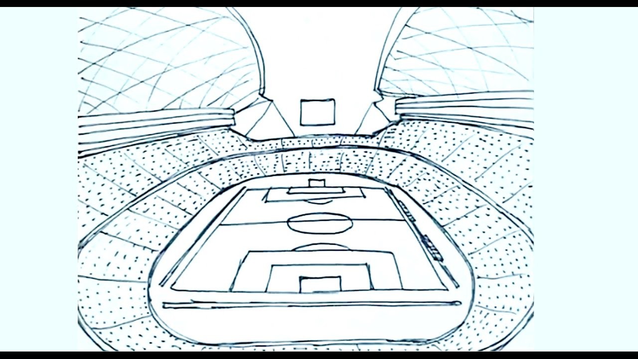 Dibujos de estadios de futbol 1.2 - Cómo dibujar un estadio de futbol - perspectiva