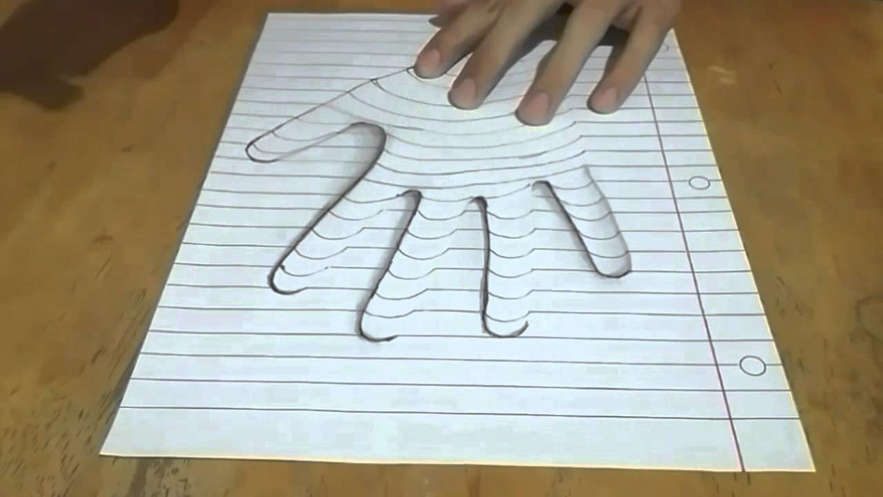 Drawing 3D hand Effect