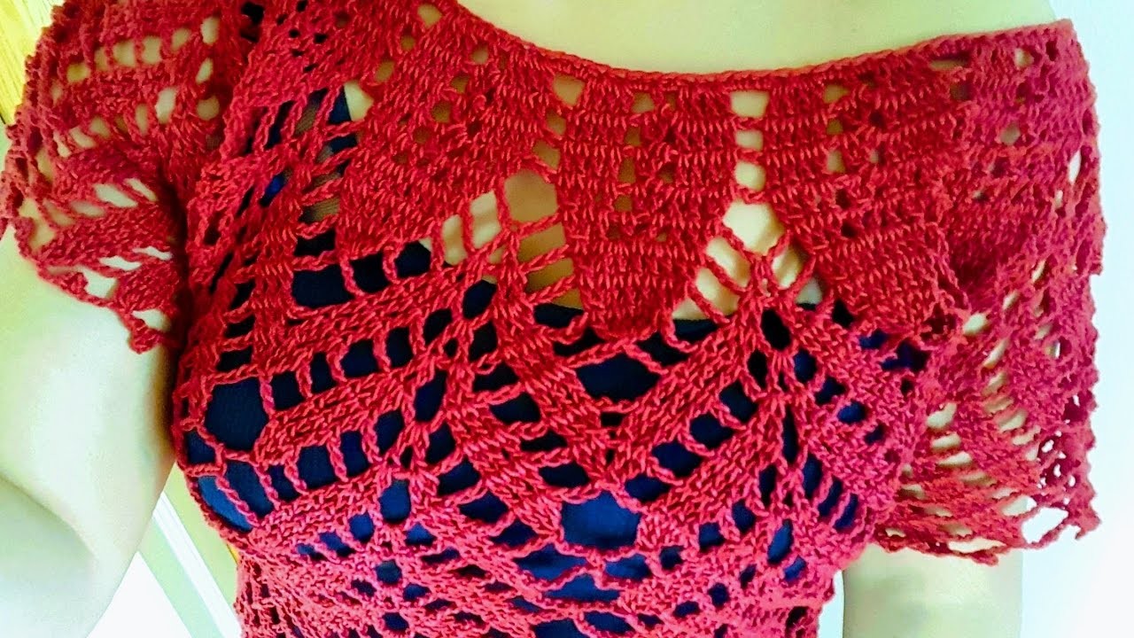 ❤Blusa Fashion en Crochet (ganchillo) con Motivos de Hojas y Espigas a la Talla Deseada *(Parte #1)*
