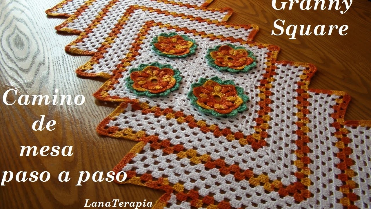 Camino de Mesa: Granny Square Part. 1. LanaTerapia-Crochet
