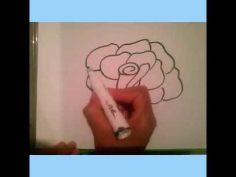 Como dibujar una rosa fácil y rapido