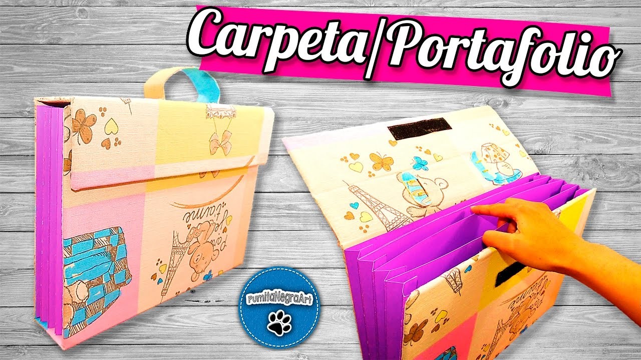 DIY | Carpeta.Portafolio Reciclando Cartón | PumitaNegraArt