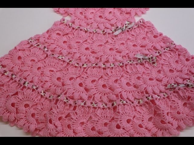 Vestido para Niña Tejido Crochet parte 2 de 2
