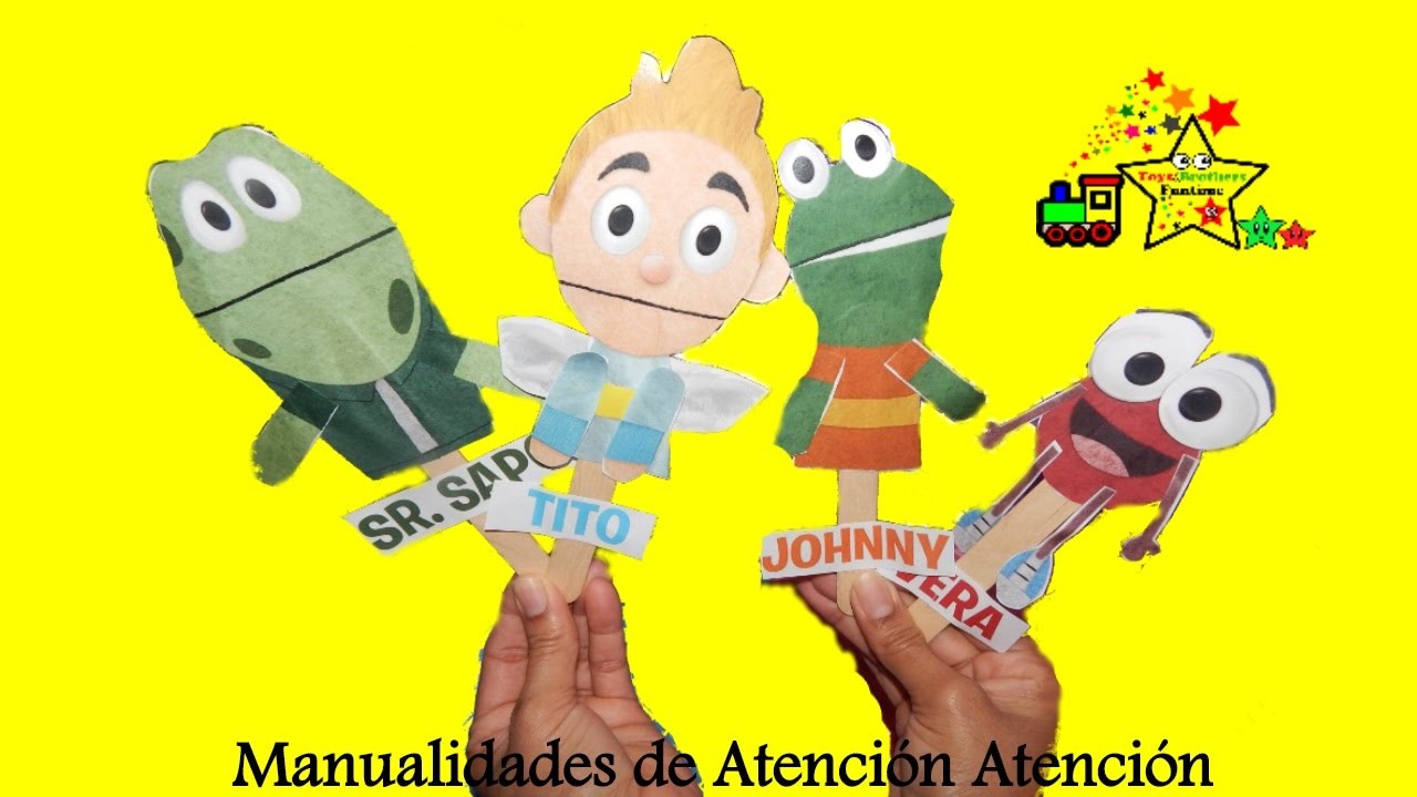 Atención Atención El Sapo y sus amigos manualidades para niños marionetas de papel