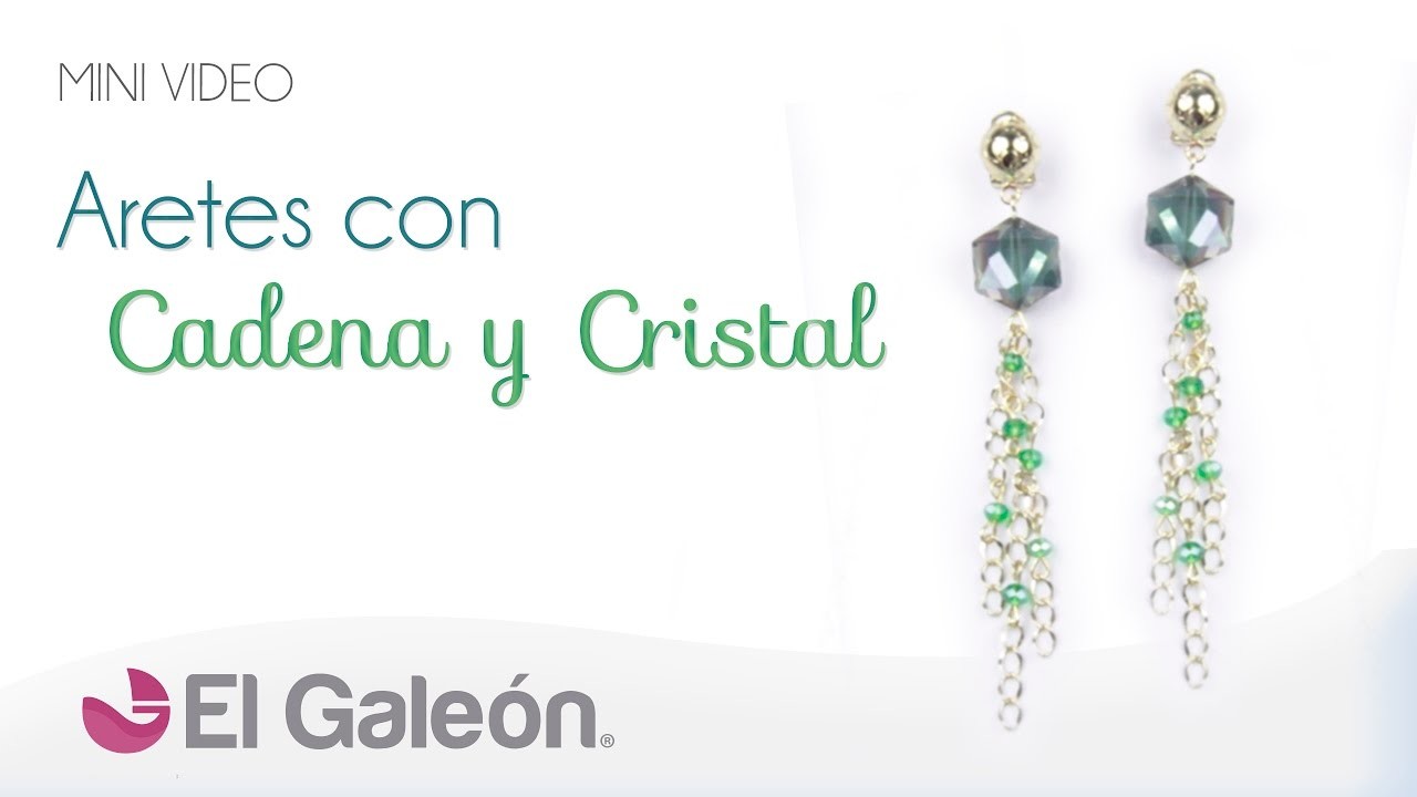 DIY El Galeón Aretes con Cadena y Cristal