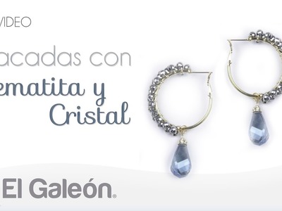 DIY El Galeón Arracadas con Hematita y Cristal