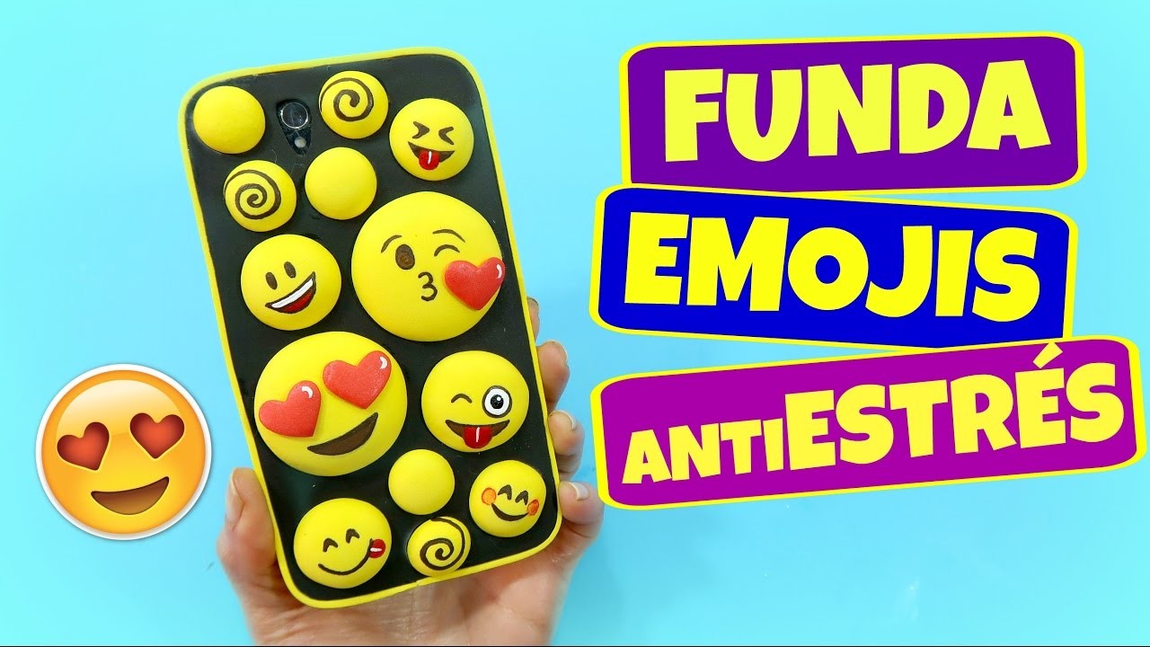 Funda casera para móvil celular de fomy emojis. Manualidades fáciles