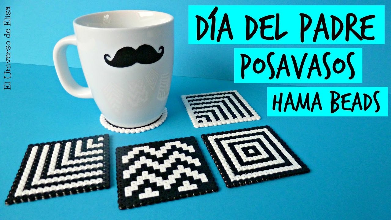 Regalos para el Día del Padre, Posavasos con HAMA BEADS, Manualidades para el Día del Padre