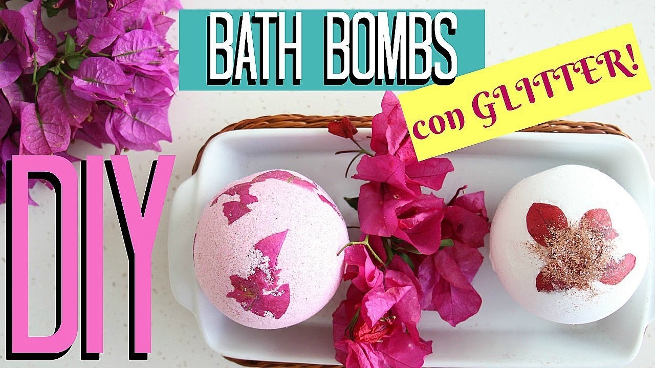 DIY GLITTER BATH BOMBS! BOMBAS DE BAÑO CON BRILLOS!