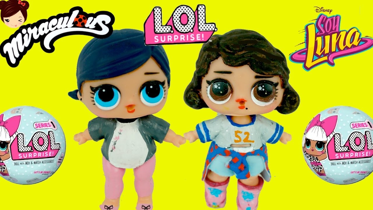 Muñecas L.O.L Sorpresa Pintadas Como Marinette de Ladybug y Soy Luna  DIY  -  Juguetes de Titi