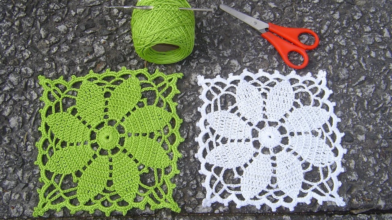 Como tejer posavasos cuadrados crochet paso a paso