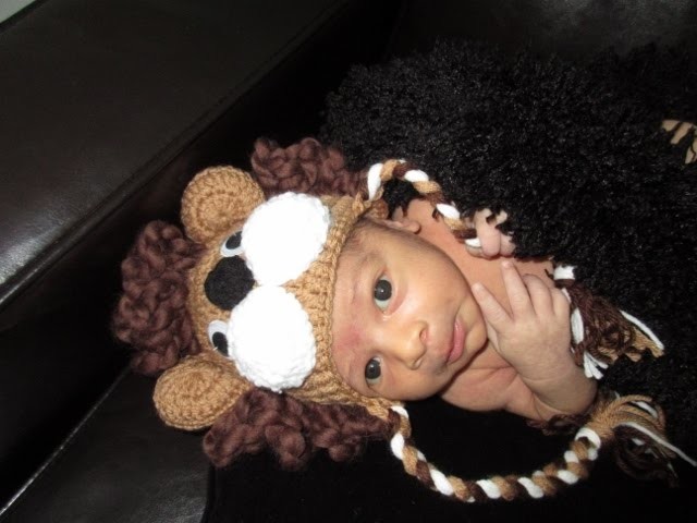 Crochet gorro leon para bebé recien nacido para principiantes