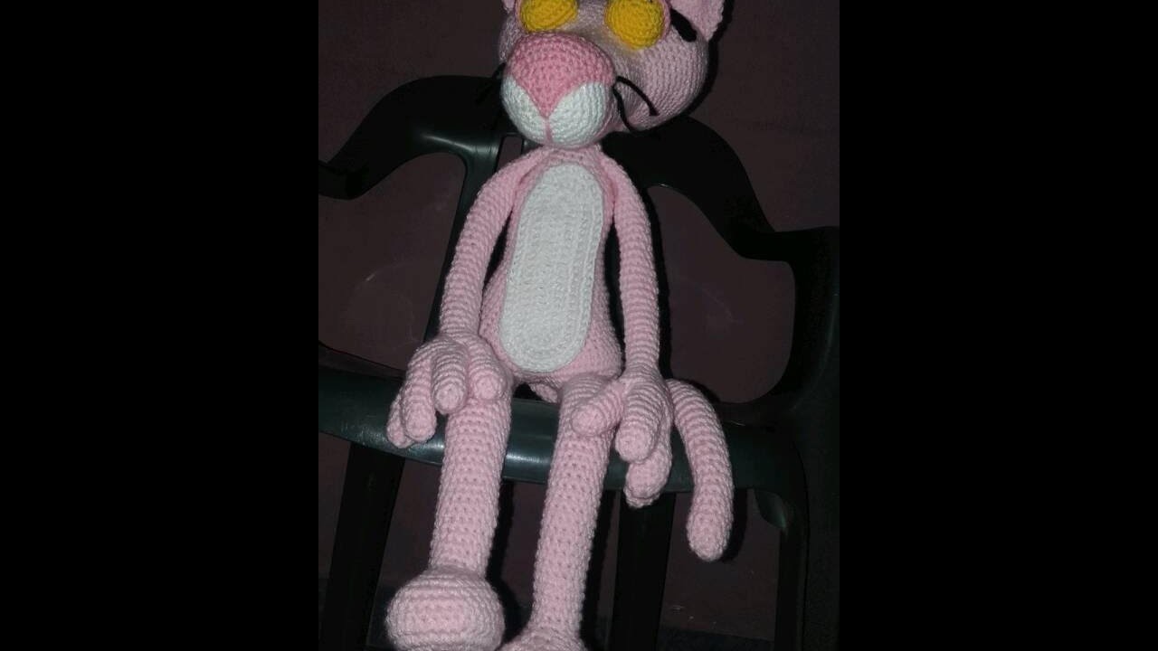 Pantera Rosa al crochet. primera parte: ojos,cejas,parpados,ocico y orejas