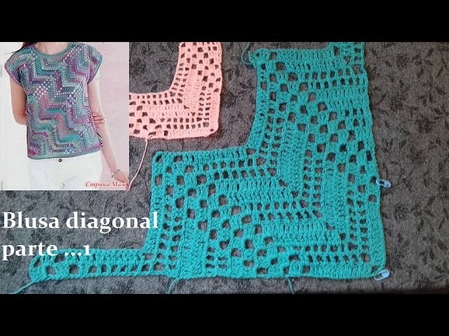 Blusa diagonal en crochet (parte 1)