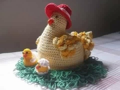 Canasta En Crochet Para Huevos de Gallina