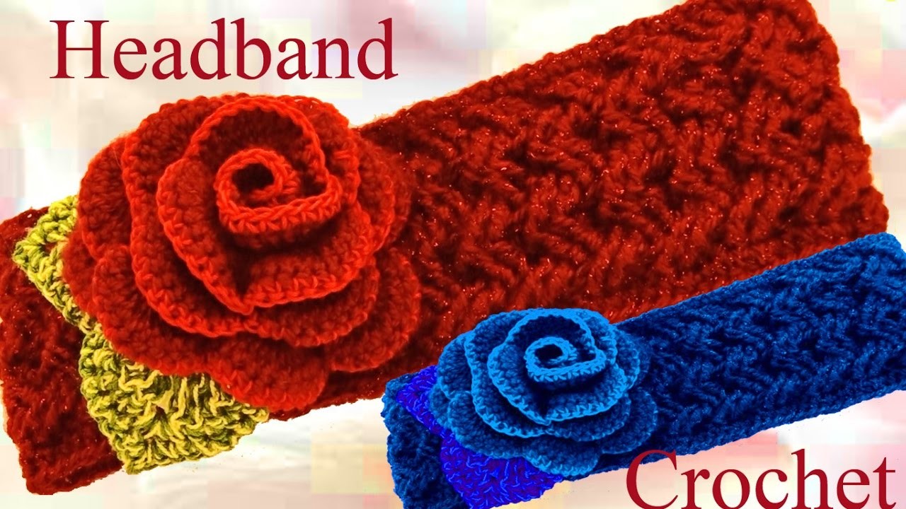 Como tejer a Crochet una diadema o bandana en punto entrecruzado u cesta - Crochet headband