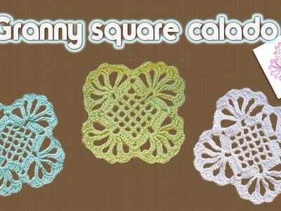 Como tejer un cuadrado o pastilla para mantel a crochet - How to crochet Draft granny square