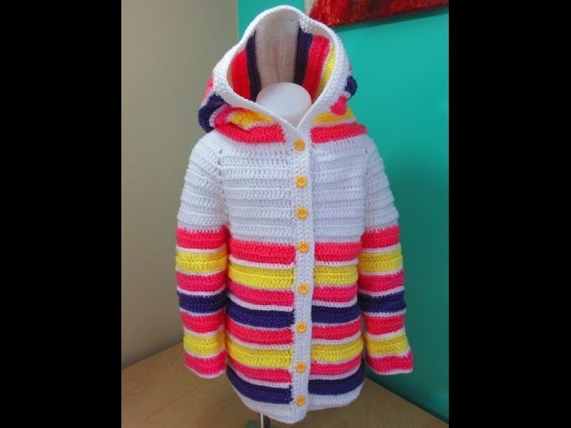 Crochet abrigo de niña de 3 a 5 años para principiantes