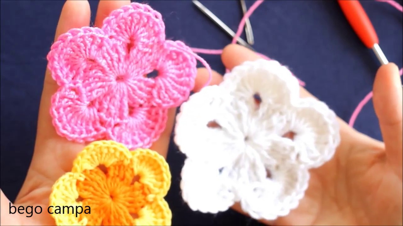 CROCHET: Flor de 5 pétalos