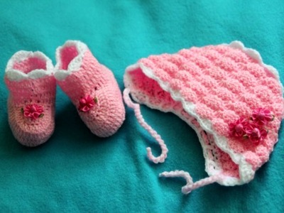 Gorros y zapatos para bebe a crochet