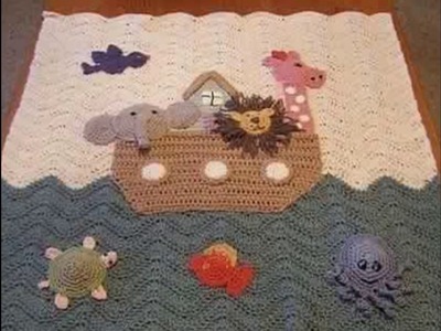 Manta de bebe tejida a crochet - chal a crochet