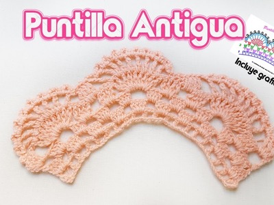 Puntilla antigua tejida a crochet - How to crochet old lace ending