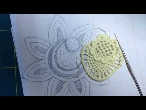 Video-tutorial Nº16.1 CROCHET IRLANDES Como tejer desde un dibujo. Flor a crochet desde el dibujo