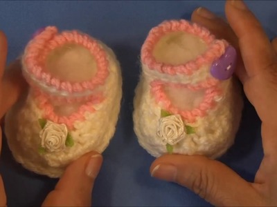Zapatitos para bebes de 0-3 meses.Newborn baby crochet shoes
