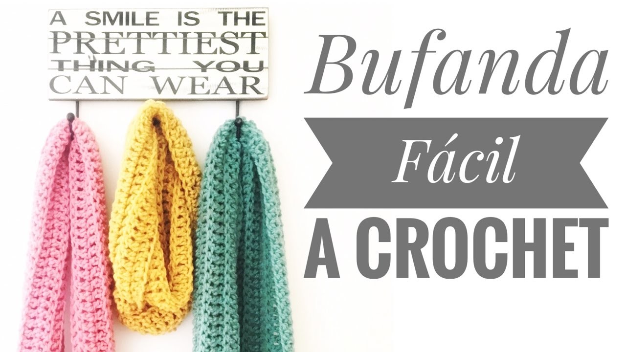 Como Hacer Bufanda Facil Tejida a Crochet (Tutorial #3)
