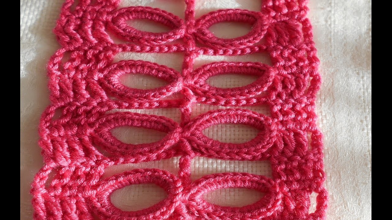Como hacer Punto fantasía aros y.o hojas en crochet fácil y rápido paso a paso, crochet viral