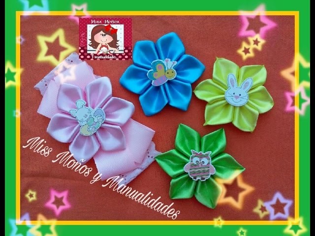 DIY Flor Pétalos Doblados#4 (HAIR RIBBON FLOWER)