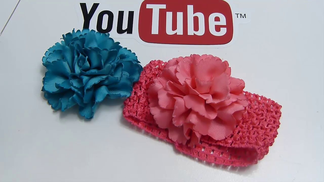Diy Rosas Clavel o flores de listón para decoración de accesorios para el cabello. video 589