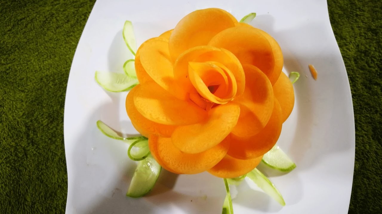 How to design Carrot & cucumber in to flower - Vegetable ornament