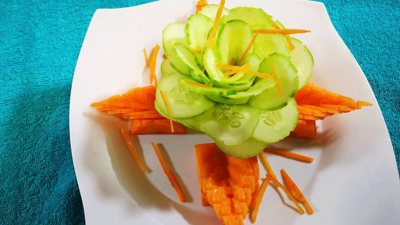 How to Design Cucumber  & carrot in to flower - Vegetable ornament