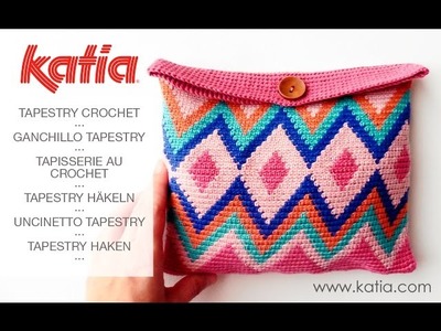 Tapestry Crochet Cosmetic Bag made with Fair Cotton