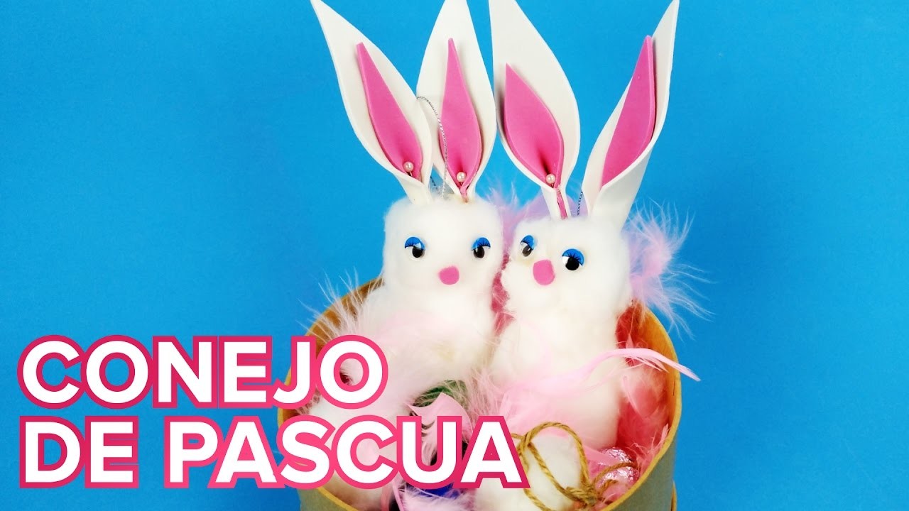 Conejo de Pascua suave como un pompón | Manualidades fáciles