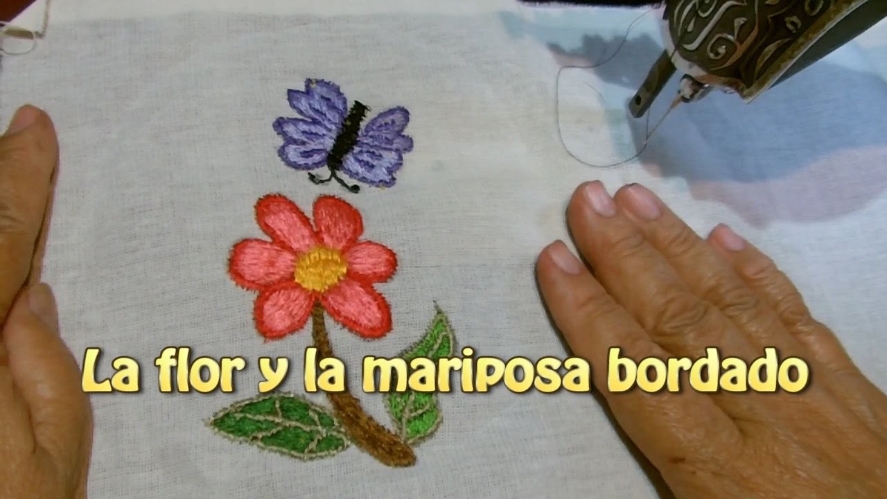 La flor y la mariposa bordado |Creaciones y manualidades angeles